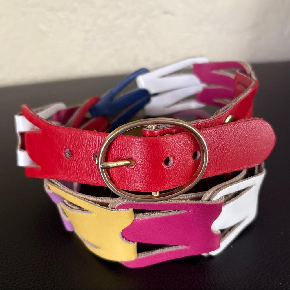 Colorful Leather Braided Vintage Belt